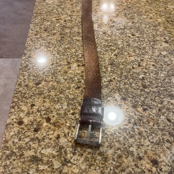 Vintage 90’s Men’s M Fossil Brown Leather Belt - Picture 7 of 10